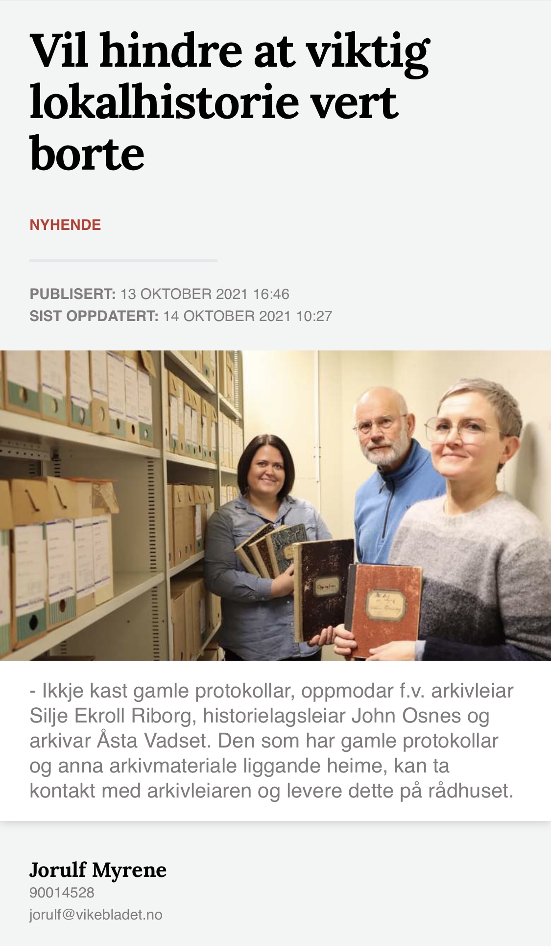 Arkiv frå lokale lag og foreiningar